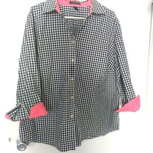 Ralph Lauren Gingham Shirt with Pink Collar Size 1X
